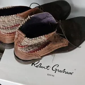 Robert Graham Chukka Boots in Brown and Black Suede and Leather Robert Graham | Shoes | Robert Graham Chukka Boots In Brown  main image 2